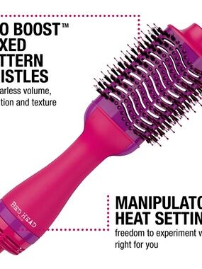 Bed Head One Step Tourmaline + Ceramic Hair Dryer Volumizer, Pink